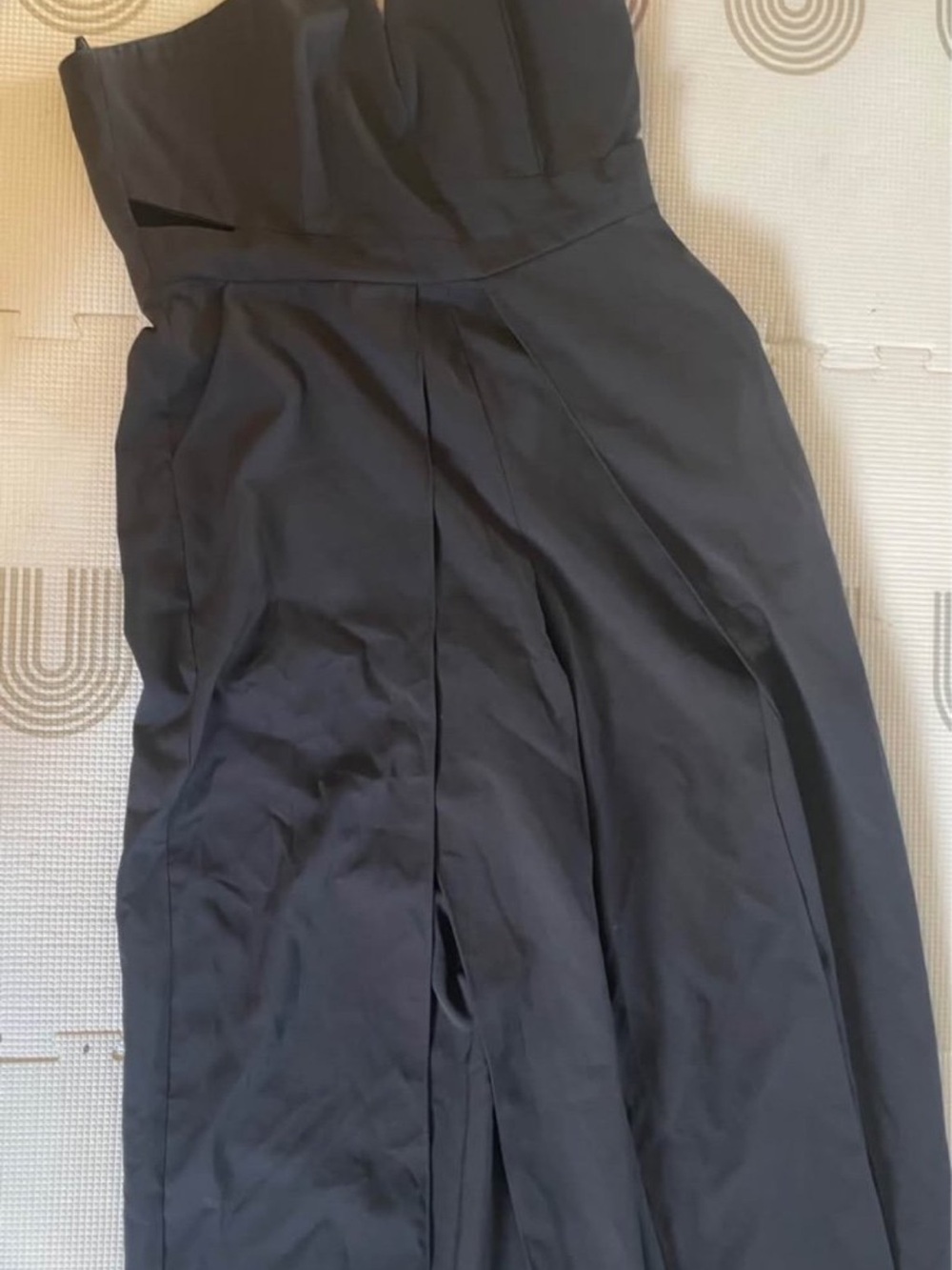 Lulu's Black Strapless Wide-Leg Jumpsuit